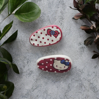 Pair of kitty hairclips (red)