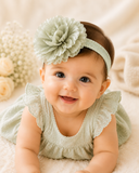Fascinator large fluff flower baby headband