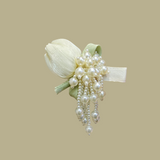 Tulip with pearls fascinator hairclip