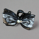 Large plaid bow clutcher