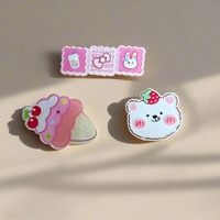 Pack of 3 acrylic kids hairclips