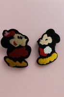 Pair of crochet mickey tictac pins - style 2