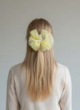 Pattern bow with rhinestone bunny fascinator hairclip