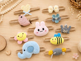 pretmybaby pack of 10 soft stretchable baby headbands featuring cute animal, flower, and heart applique designs