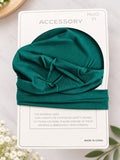 pretmybaby emerald green newborn turban and matching soft baby headband gift set on display card