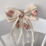 Vintage embroidered pastel bow