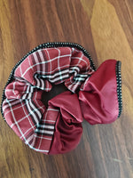 Plaid & Satin Scrunchie
