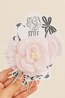 3D rose on bow fascinator hairclip