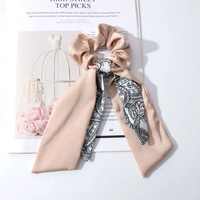 Dual Bow Scrunchies with Retro Print