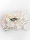 Rhynestone butterfly on lace bow fascinator hairclip