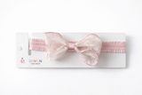 Soft cotton everyday baby headband rose print organza bow
