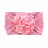 Soft cotton everyday baby headband satin flower
