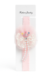 Fancy fascinator crown on lace doilies baby headband