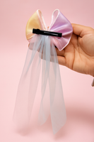 Ombre bow with short veil