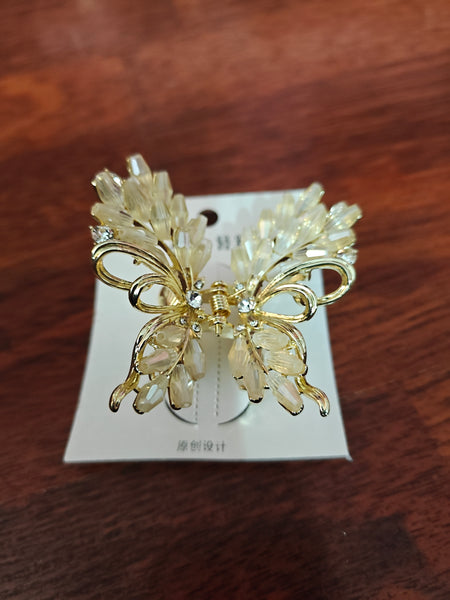 Crystal encrusted butterfly clutcher