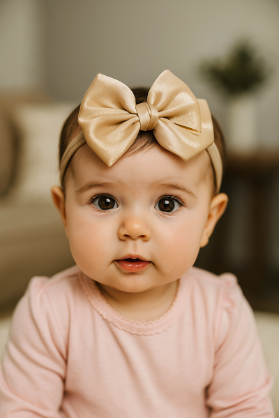 Soft cotton everyday baby headband silk organza bow