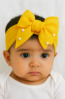 Soft cotton everyday baby headband scuba bow
