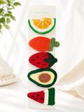 Pack of 5 crochet hair pins - veggies