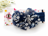 Soft cotton everyday baby headband tiny flowers tulle bow