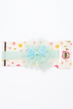 Soft cotton everyday baby headband wings on tulle
