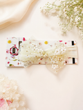 Soft cotton everyday baby headband tiny flowers tulle bow