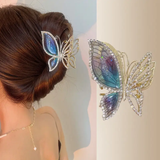 rhynestone lined flying butterfly medium metal clutcher