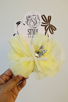 Pattern bow with rhinestone bunny fascinator hairclip