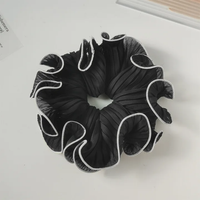 Pleated satin silk extra broad scrunchie