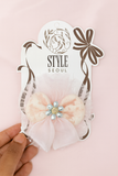 Lace Bow with Pearl Flower fascinator hairclip
