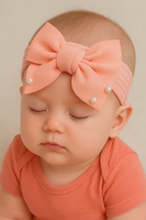 Soft cotton everyday baby headband scuba bow