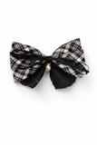 Checkered Bow with lace Hair Clip