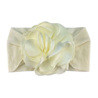 Soft cotton everyday baby headband satin flower