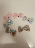 Pack of 6 mini bows with acrylic butterfly - style 2
