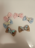 Pack of 6 mini bows with acrylic butterfly - style 2