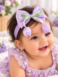 Soft cotton everyday baby headband tulip on bow