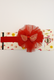 Soft cotton everyday baby headband wings on tulle