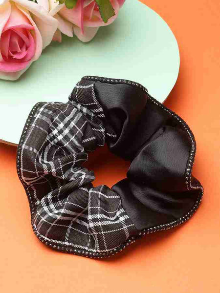 Plaid & Satin Scrunchie