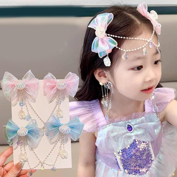 Pair of mermaid theme oyster bows