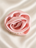 Satin rose fascinator clip
