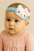 Soft cotton everyday baby headband kitty