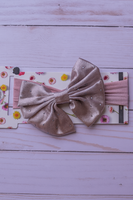 Soft cotton everyday baby headband satin bow