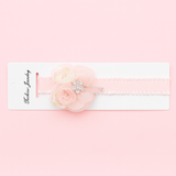 Partywear fascinator double rose baby headband