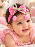 Soft cotton everyday baby headband tulip on bow