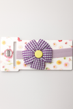 Soft cotton everyday baby headband checks flower