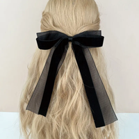 Black organza bow buckle
