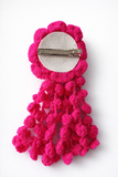 Large crochet flower with hanging vines - fuschia