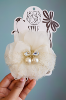 Organza flower with pearls cherry fascinator hairclip