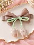 Soft cotton everyday baby headband tulip on bow