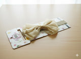 Soft cotton everyday baby headband silk organza bow