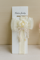 Partywear fascinator rose on bow baby headband